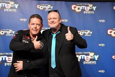 Torsten Toto Heim und Comedian Markus Krebs , r-l, kommt am 24.10.2017 in Köln zur Verleihung des Deutschen Comedypreis 2017.