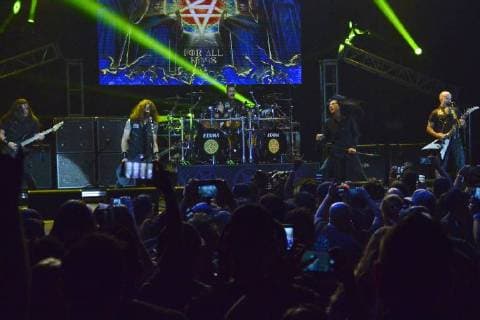 October 25, 2017 - Los Angeles, California, USA - ANTHRAX performs at the Loudwire Music Awards at The Novo by Microsoft. Los Angeles USA - ZUMAb173 20171025_zap_b173_001 Copyright: xBillyxBennightx