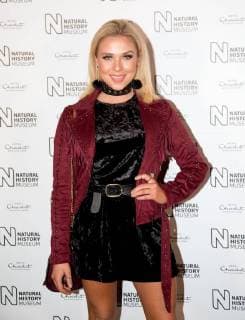 Gabby Allen attends the opening of the Natural History Museum ice rink in London. The ice rink will be open from 26th October 2017 to 7th January 2018. OCTOBER 25th 2017  DFLx172497