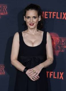 Cast member Winona Ryder attends the premiere of Netflix s Stranger Things Season 2 at the Regency Bruin Theatre in Los Angeles on October 26, 2017. Storyline: When a young boy disappears, his mother, a police chief, and his friends must confront terrifying forces in order to get him back.  LAP2017102627 JIMxRUYMEN