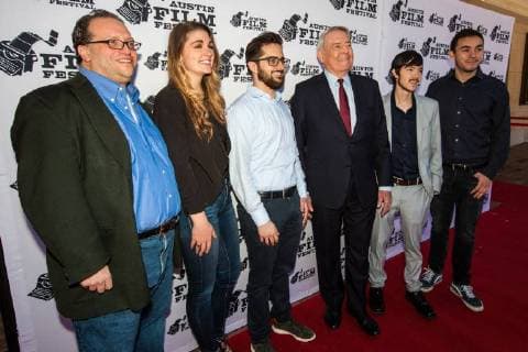 October 28, 2017 - Austin, Texas, USA - Dan Rather arrives on the Red Carpet at the Paramount Theater for the Austin Film Festival 2017 premiere of the movie Fail State. Austin, Tx, October 28th, 2017 (10 28 17). Photo of DAN RATHER, ALEX SHEBANOW, JULIA GLAUSI, and TERRANCE CRAWFORD. Austin USA - ZUMAm222 20171028_zap_m222_005 Copyright: xMichaelxMullenixx