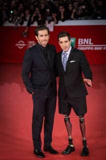 Stronger Red Carpet - 12th Rome Film Fest Rome, Italy October 28,2017, Jake Gyllenhaal and Jeff Bauman walk a red carpet for Stronger during the 12th Rome Film Fest at Auditorium Parco Della Musica on October 28, 2017 in Rome, Italy. Rome Italy Italy  AndreaxRonchini