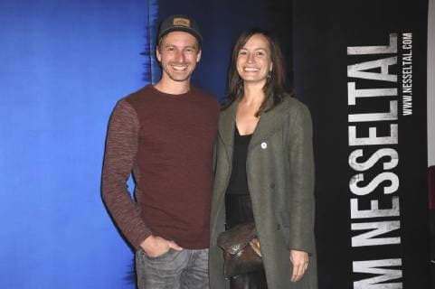 Ben Blaskovic und Kathrin Anna Stahl bei der Premiere des Kinofilms Im Nesseltal im Monopol Kino. München, 31.10.2017