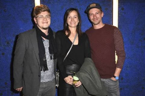 RePhilipp J. Pamer, Kathrin Anna Stahl und Ben Blaskovic bei der Premiere des Kinofilms Im Nesseltal im Monopol Kino. München, 31.10.2017