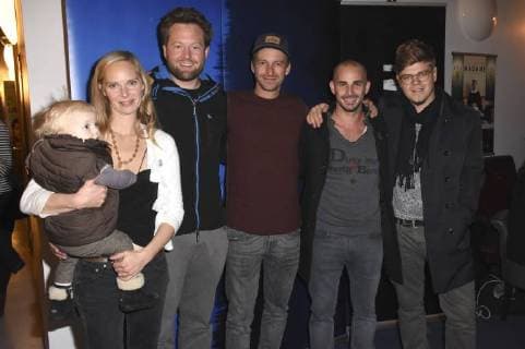 Jenny Marie Muck, Oliver Scheffel, Ben Blaskovic, Maximilian Allgeier und Philipp J. Pamer bei der Premiere des Kinofilms Im Nesseltal im Monopol Kino. München, 31.10.2017