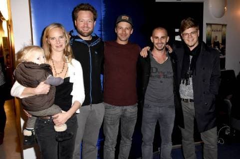 Jenny Marie Muck, Oliver Scheffel, Ben Blaskovic, Maximilian Allgeier und Philipp J. Pamer bei der Premiere des Kinofilms Im Nesseltal im Monopol Kino. München, 31.10.2017