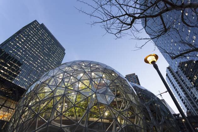 October 31, 2017 - Seattle, Washington, United States - Seattle, Washington: The Amazon Spheres under construction at the Amazon Urban Campus in the Belltown neighborhood. The geodesic structures, which will house additional office space, retail and a botanical garden, are scheduled to open in early 2018. They are flanked to the left by Amazon s Doppler building and to the right by the Day 1 tower. The development is being constructed amid SeattleÃ¢â‚¬â ¢s record building boom. Seattle United States - ZUMAg235 20171031_zap_g235_004 Copyright: xPaulxChristianxGordonx