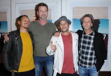 November 1, 2017 - Santa Monica, CA, U.S. - 01 November 2017 - Santa Monica, California - Takuji Masuda, Gerard Butler, Christian Hosoi, Brian Grazer. Bunker77 Los Angeles Premiere held at Aero Theater in Santa Monica. Photo Credit: AdMedia Santa Monica U.S. - ZUMAa123 20171101_zaa_a123_143 Copyright: xBirdiexThompsonx