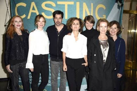 Andrea Sawatzki, Milena Dreissig, Nicolas Wackerbarth, Marie-Lou Sellem, Nicole Marischka, Judith Engel und Victoria Trauttmansdorff bei der Premiere des Kinofilms Casting im Cinema Paris. Berlin, 01.11.2017