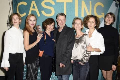 Milena Dreissig, Andrea Sawatzki, Victoria Trauttmansdorff, Andreas Lust, Judith Engel, Marie-Lou Sellem und Nicole Marischka bei der Premiere des Kinofilms Casting im Cinema Paris. Berlin, 01.11.2017