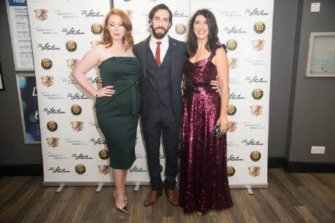 The Stolen Premiere London.UK. Gillian McGregor, Lukas Hinch and Emily Corcoran at The World Premiere of The Stolen at The Odeon Covent Garden, London. 2nd November 2017. LMK370-S893-031117 