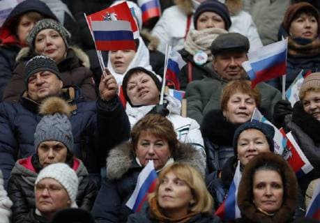 MOSCOW, RUSSIA - NOVEMBER 4, 2017: People attend a concert titled Russia Unites! marking Russia s National Unity Day at Moscow s Luzhniki Stadium. Mikhail Japaridze TASS  TS067D11