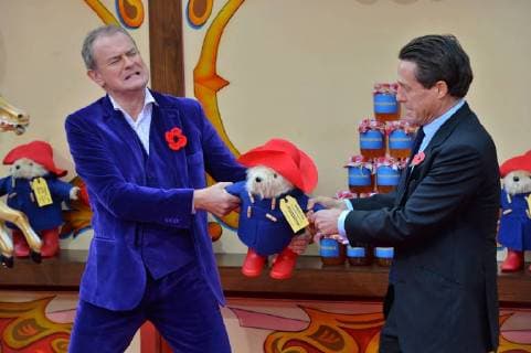 November 5, 2017 - London, London, UK - London, UK. HUGH BONNEVILLE and HUGH GRANT attends the Paddington Bear 2 World film premiere. London UK  - ZUMAl94_ 20171105_zaf_l94_025 Copyright: xRayxTangx