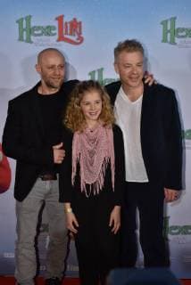 Jürgen Vogel, l-r, Hedda Erlebach, Michael Mittermeier posiert am 05.11.2017 in Köln bei der Premiere des Kinofilm Hexe Lilli rettet Weihnachten .