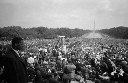 IMAGO History, U.S. Bürgerrechtsbewegung: 1954-1968 August 28 1963 View of the huge crowd from the Lincoln Memorial to the Washington Monument during the March on Washington  Copyright: StocktrekxImages STK501164A