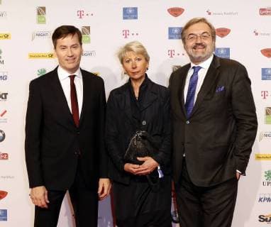 Stephan Scherzer, Antje-Betina Weidlich-Strahlendorf, und Peter Straflendorf bei der Publisher s Night 2017 in der Telekom Hauptstadtrepraesentanz Berlin.