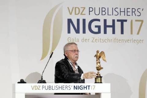 Preistraeger Wolf Biermann bei Publisher s Night 2017 in der Telekom Hauptstadtrepraesentanz Berlin.