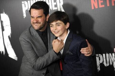 Michael Nathanson und Aidan Pierce Brennan bei der Premiere der Netfilx TV-Serie The Punisher im AMC Loews. New York, 06.11.2017