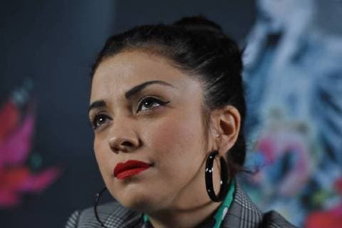 November 7, 2017 - Mexico City, Mexico, Mexico - Singer Mon Laferte during La Trenza Deluxe album press conference receives the Triple Platinum Disk Award on November 07, 2017 in Mexico City, Mexico Mexico City Mexico  - ZUMAn230 20171107_zaa_n230_215 Copyright: xCarlosxTischlerx