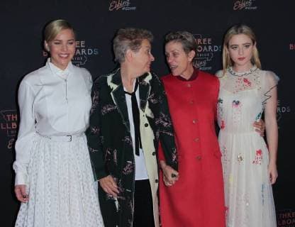 November 7, 2017 - Brooklyn, NY, U.S. - Brooklyn, N.Y. November 7, 2017 : Abbie Cornish, Sandy Martin, Frances McDormand and Kathryn Newton attend the premiere of Three Billboards Outside Ebbing, Missouri at BAM Brooklyn U.S. - ZUMAs49_ 20171107_zaf_s49_013 Copyright: xRahavxSegevx