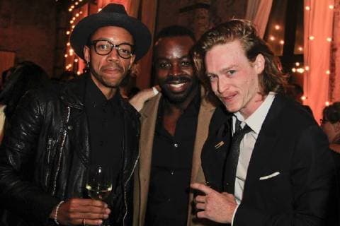 November 7, 2017 - Brooklyn, NY, U.S. - Brooklyn, N.Y. November 7, 2017 : Darrell Britt Gibson , Yinka Adeboyeku and Caleb Landry Jones attend the after party for the premiere of Three Billboards Outside Ebbing, Missouri at BAM Brooklyn U.S. - ZUMAs49_ 20171107_zaf_s49_044 Copyright: xRahavxSegevx