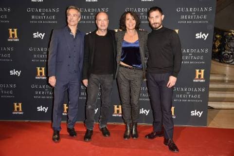Hannes Jaenicke, Christian Berkel, Ulrike Folkerts und Clemens Schick beim Preview Screening der TV-Dokumentation Guardians of Heritage - Hüter der Geschichte im Bode Museum. Berlin, 07.11.2017
