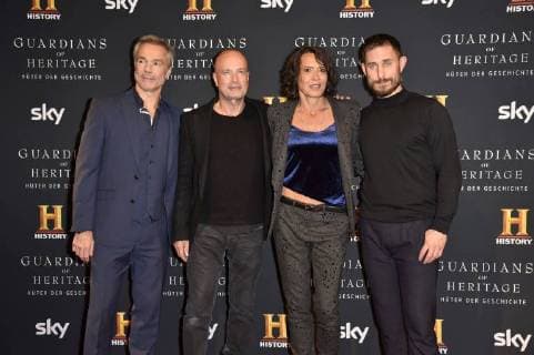 Hannes Jaenicke, Christian Berkel, Ulrike Folkerts und Clemens Schick beim Preview Screening der TV-Dokumentation Guardians of Heritage - Hüter der Geschichte im Bode Museum. Berlin, 07.11.2017