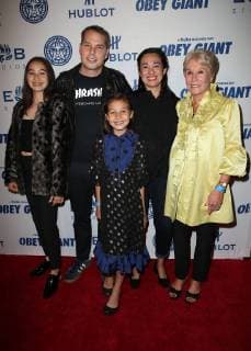LOS ANGELES CA NOVEMBER 7 Amanda Fairey Shepard Fairey Guests at Photo Op For Hulu s Obey Giant at the The Theatre at Ace Hotel in Los Angeles California on November 7 2017 Copyright: xFayexSadoux