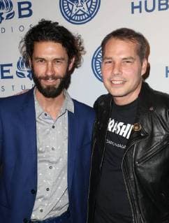 LOS ANGELES CA NOVEMBER 7 Tom Franco Shepard Fairey at Photo Op For Hulu s Obey Giant at the The Theatre at Ace Hotel in Los Angeles California on November 7 2017 Copyright: xFayexSadoux