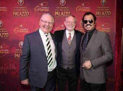 Heinz Hormann, Hans-Peter Wodarz, Kalle Schwensen bei der Palazzo-Premiere Glanz und Gloria im Spiegelpalast in der Hertzallee Bahnhof Zoo Berlin.