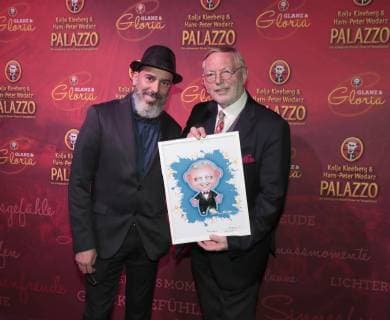 Nestor Perez, Hans Peter Wodarz bei der Palazzo-Premiere Glanz und Gloria im Spiegelpalast in der Hertzallee Bahnhof Zoo Berlin.