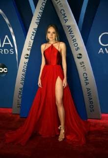 Danielle Bradbery walks the red carpet as she arrives for the 51st Annual Country Music Association Awards on November 8, 2017 at the Bridgestone Arena in Nashville.  NAS20171108111 JOHNxSOMMERSxII