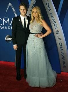 Anderson East and Miranda Lambert arrive for the 51st Annual Country Music Association Awards on November 8, 2017 at the Bridgestone Arena in Nashville.  NAS20171108350 JOHNxSOMMERSxII
