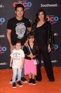 LOS ANGELES CA NOVEMBER 08 Mario Lopez Dominic Lopez Gia Lopez and Courtney Mazza arriving at Disney Pixar s Coco premiere at El Capitan Theatre on November 8 2017 in Los Angeles California Copyright: xDavidxEdwardsx