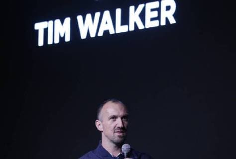 Tim Walker speaks on the stage at The Pirelli 2018 Calendar by Tim Walker Press Conference on November 10, 2017 in New York City. The Pirelli 2018 Calendar was shot by iconic photographer Tim Walker through the fantastical lense of Lewis Carroll s Alice s Adventures in Wonderland.  NYP20171110129 JOHNxANGELILLO