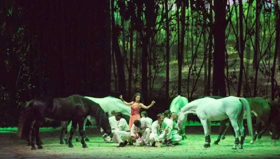 November 11, 2017 - Camarillo, California, USA - Cast members perform during the Cavalia Odysseo Celebrity Red Carpet Premiere under the White Big Top in Camarillo, California on November 11, 2017. Camarillo USA - ZUMAg139 20171111_zap_g139_020 Copyright: xDougxGiffordx