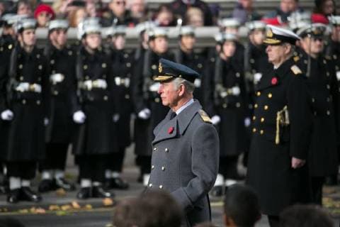 . 12 11 2017. London, United Kingdom. Remembrance Service At The Cenotaph. Pictured: Prince Charles, HRH The Prince of Wales. Members of Royal Family, senior politicians, including the British Prime Minister and representatives from the armed forces attend the annual Remembrance Sunday Service at the Cenotaph on Whitehall to pay tribute to those who have suffered or died at war.  xDinendraxHariax xi-Imagesx IIM-16365-0020