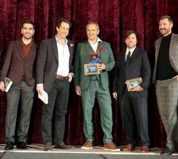 Elyas M Barek, Hugh Gran, Hugh Bonneville, Jochen Schropp. Paddington 2 Premiere im Zoopalast in Berlin.