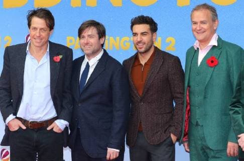 Hugh Grant + Regisseur Paul King + Elyas MÕBarek + Hugh Bonneville bei der Filmpremiere - Paddington 2 - im Kino Zoo Palast, Zoopalast, in der Hardenbergstrasse 29A, Berlin Copyright imago stock&people GmbH Tinkeres Datum: 12.11.2017 Film Paddington 2