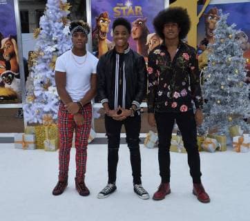 Members of the American pop rock band from South Chicago Saving Forever attend the premiere of the animated motion picture The Star at the Regency Village Theatre in the Westwood section of Los Angeles on November 12, 2017. Storyline: A small but brave donkey and his animal friends become the unsung heroes of the first Christmas.  LAP20171121234 JIMxRUYMEN