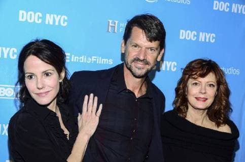 NEW YORK NY NOVEMBER 12 Mary Louise Parker L Thomas Morgan and Susan Sarandon attend Soufra premiere during 2017 DOC NYC Festival at SVA Theater on November 12 2017 in New York City Copyright: xRaymondxHagansx