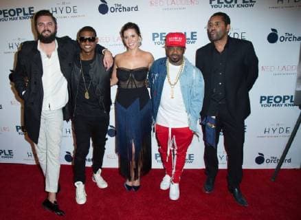 Nick Thune, Usher Raymond IV, Kaily Smith Westbrook, Jermaine Dupri, and a guest attend the premiere of The Orchard s People You May Know at the Pacific Theatres The Grove on November 13, 2017 in Los Angeles, California USA 2017 The premiere of The Orchard s People You May Know at the Pacific Theatres The Grove in Los Angeles, California  Copyright: xMSUxStudiox