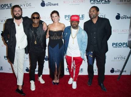 Nick Thune, Usher Raymond IV, Kaily Smith Westbrook, Jermaine Dupri, and a guest attend the premiere of The Orchard s People You May Know at the Pacific Theatres The Grove on November 13, 2017 in Los Angeles, California USA 2017 The premiere of The Orchard s People You May Know at the Pacific Theatres The Grove in Los Angeles, California  Copyright: xMSUxStudiox