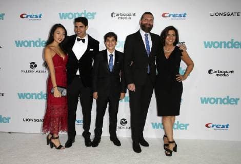 WESTWOOD CA NOVEMBER 14 R J Palacio Family at Premiere Of Lionsgate s Wonder on November 14 2017 at the Regency Village Theatre in Westwood California Copyright: xFayexSadoux