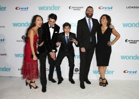 WESTWOOD CA NOVEMBER 14 R J Palacio Family at Premiere Of Lionsgate s Wonder on November 14 2017 at the Regency Village Theatre in Westwood California Copyright: xFayexSadoux