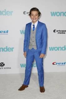 WESTWOOD CA NOVEMBER 14 Noah Jupe at Premiere Of Lionsgate s Wonder on November 14 2017 at the Regency Village Theatre in Westwood California Copyright: xFayexSadoux