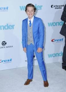 November 14, 2017 - Westwood, CA, U.S. - 14 November 2017 - Westwood, California - Noah Jupe. Wonder Los Angeles Premiere held at The Regency Village Theater in Westwood. Photo Credit: AdMedia Westwood U.S. - ZUMAa123 20171114_zaa_a123_407 Copyright: xBirdiexThompsonx