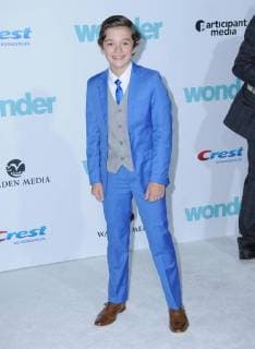 November 14, 2017 - Westwood, CA, U.S. - 14 November 2017 - Westwood, California - Noah Jupe. Wonder Los Angeles Premiere held at The Regency Village Theater in Westwood. Photo Credit: AdMedia Westwood U.S. - ZUMAa123 20171114_zaa_a123_406 Copyright: xBirdiexThompsonx
