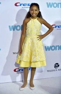 Millie Davis arrives for the premiere of Wonder at the Regency Village Theatre in Los Angeles on November 14, 2017.  LAP2017111413 CHRISTINExCHEW