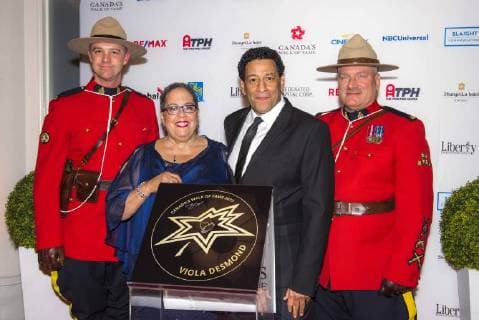 November 15, 2017 - Toronto, Ontario, Canada - Sydney Parris and Dawn Millington attends the 2017 Canada s Walk of Fame at The Liberty Grand on November 15, 2017 in Toronto, Canada, accepting for inductee Viola Desmond Toronto Canada - ZUMAm154 20171115_zap_m154_015 Copyright: xAngelxMarchinix